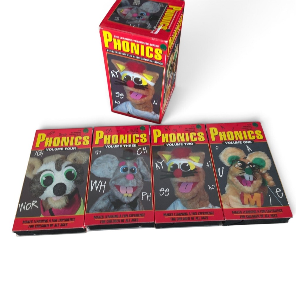 Phonics Learning Treehouse Series 4 Volume VHS Box Set Diamond Ent 1996 Puppets